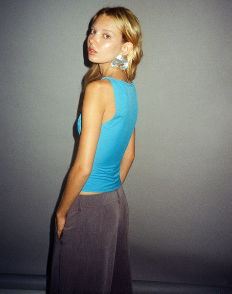 Image of Dannas Asymmetric Top in Aqua Blue