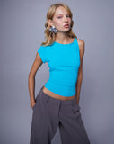 Image of Dannas Asymmetric Top in Aqua Blue