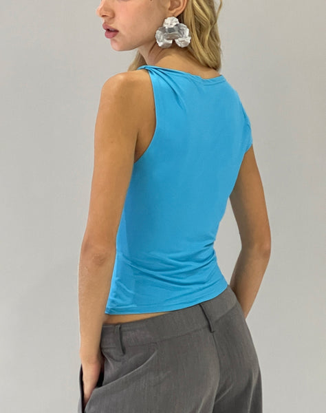 Image of Dannas Asymmetric Top in Aqua Blue