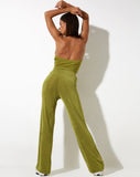 Sesaot Flare Trouser in Crepe Lime