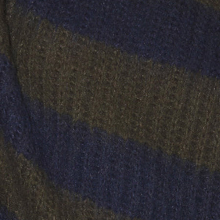 Daren Knitted Oversized Jumper in Khaki and Navy Blue Stripe