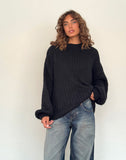 Image of Daren Knitted Oversized Jumper in Black