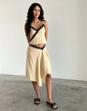 Image of Houda Midi Skirt in Buttermilk with Grey Lace