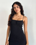 Image of Darsih Maxi Dress in Basic Polka Black Flock