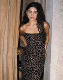 image of Darsih Maxi Dress in Flocked Rar Leopard