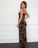 Image of Darsih Cami Maxi Dress in Floral Flock Brown