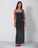 Image of Darsih Maxi Dress in Irregular Stripe Grey Black