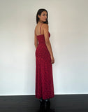 Image of Darsih Cami Maxi Dress Red Grunge Floral Flock