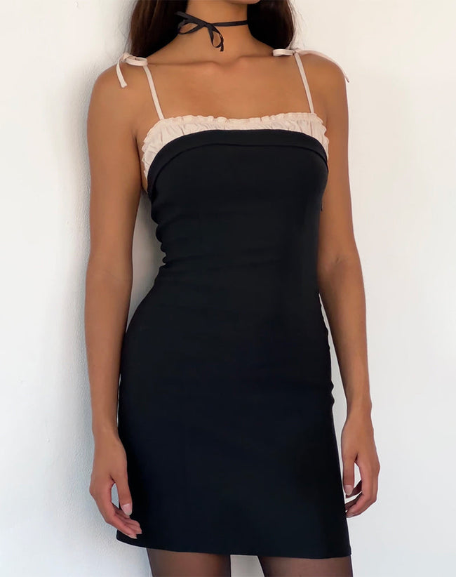 Image of Daruka Mini Dress in Satin Black