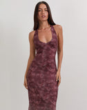 Image of Datari Maxi Dress in Mesh Tonal Paisley Plum