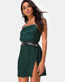 Image of Datista Dress in Satin Cheetah Forest Green