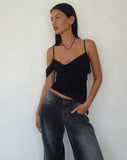 Image of Davila Top in Chiffon Black