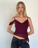 Image of Davila Top in Chiffon Burgundy