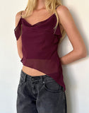 Image of Davila Top in Chiffon Burgundy