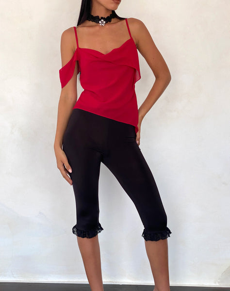 Image of Davila Top in Chiffon Deep Red