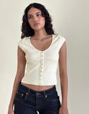 Image of Dawira Button Through Top in Ivory