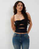 Image of Dayu Bandeau Crop Top in Black