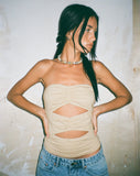 Image of MOTEL X JACQUIE Dayu Bandeau Crop Top in Coconut Milk