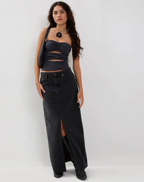 Image of Dayu Bandeau Crop Top in Ocean Storm