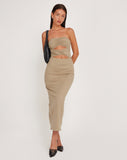 Image of Dayuna Bandeau Midi Dress in London Fog