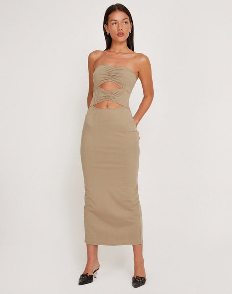 Image of Dayuna Bandeau Midi Dress in London Fog