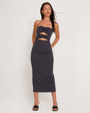 Image of Dayuna Bandeau Midi Dress in Ocean Storm