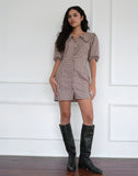 Image of Deja Dress in Mini Gingham Brown