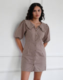 Image of Deja Dress in Mini Gingham Brown