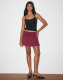 Image of Delita Mini Skirt in Cupro Burgundy