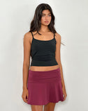 Image of Delita Mini Skirt in Cupro Burgundy