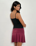 Image of Delita Mini Skirt in Cupro Burgundy