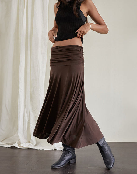 Sejuani Cord Mini Skirt in Bitter Chocolate Brown