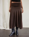 Image of Delta Midi Skirt in Slinky Chocolate