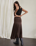 Image of Delta Midi Skirt in Slinky Chocolate