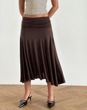 Image of Delta Midi Skirt in Slinky Chocolate