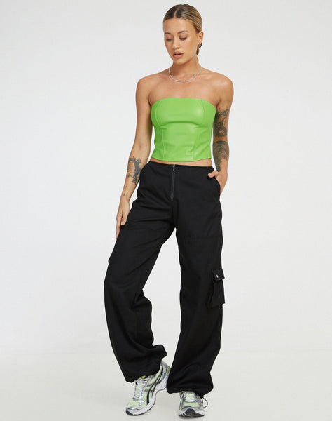 Dena Corset Top in PU Neon Green