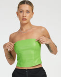 Dena Corset Top in PU Neon Green