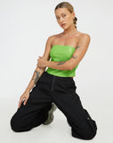 image of Dena Corset Top in PU Neon Green