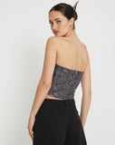 Image of Dena bandeau Top in PU Snake Skin Tan