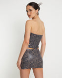 Image of Ina Mini Skirt in PU Snake Skin Tan