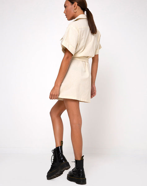 Image of Denaya Utility Dress in Ecru