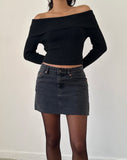 Image of Denim Mini Skirt in Vintage Black