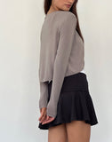 Image of Despina Knitted Long Sleeve Shrug in Warm Grey