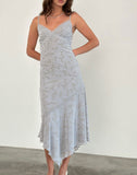 Image of Devon Midi Dress in Flock Chic Petals Grey