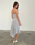 Image of Devon Midi Dress in Flock Chic Petals Grey