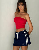 Image of Dheca Mini Skirt in Navy with White Side Stripe