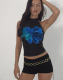 Image of Diana Halterneck Top in Watercolour Flower Blue