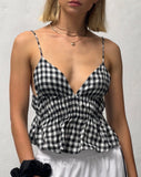 Image of Dilara Cami Top in Black and White Gingham