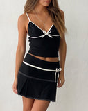 Image of Dima Bow Cami Top in Black with White Binding