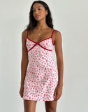 image of Dimaya Mini Dress in Girlie Print with Red Binding